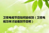 卫星电视节目如何能收到（卫星电视怎样才能看到节目呢）