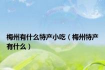 梅州有什么特产小吃（梅州特产有什么）