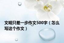 文明只差一步作文500字（怎么写这个作文）