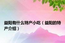 益阳有什么特产小吃（益阳的特产介绍）