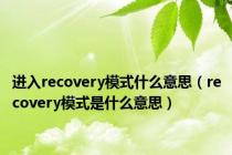 进入recovery模式什么意思（recovery模式是什么意思）