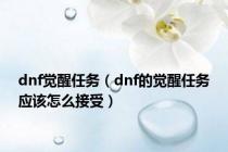 dnf觉醒任务（dnf的觉醒任务应该怎么接受）