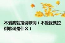 不爱我就拉倒歌词（不爱我就拉倒歌词是什么）