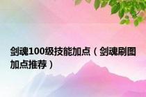 剑魂100级技能加点（剑魂刷图加点推荐）