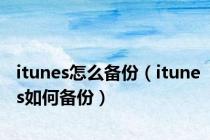 itunes怎么备份（itunes如何备份）