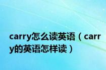 carry怎么读英语（carry的英语怎样读）