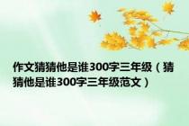 作文猜猜他是谁300字三年级（猜猜他是谁300字三年级范文）