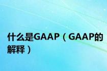 什么是GAAP（GAAP的解释）