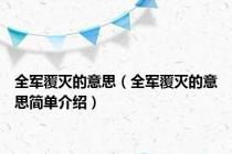 全军覆灭的意思（全军覆灭的意思简单介绍）