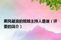 乘风破浪的姐姐主持人是谁（评委的简介）