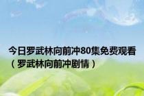 今日罗武林向前冲80集免费观看（罗武林向前冲剧情）