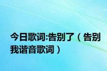 今日歌词:告别了（告别我谐音歌词）