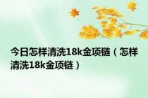 今日怎样清洗18k金项链（怎样清洗18k金项链）