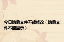 今日隐藏文件不能修改（隐藏文件不能显示）