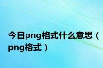 今日png格式什么意思（png格式）