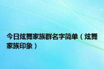 今日炫舞家族群名字简单（炫舞家族印象）