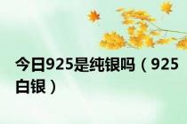 今日925是纯银吗（925白银）