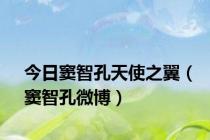 今日窦智孔天使之翼（窦智孔微博）