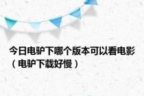 今日电驴下哪个版本可以看电影（电驴下载好慢）