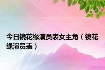 今日镜花缘演员表女主角（镜花缘演员表）