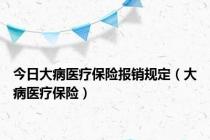 今日大病医疗保险报销规定（大病医疗保险）