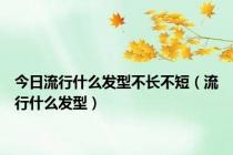 今日流行什么发型不长不短（流行什么发型）