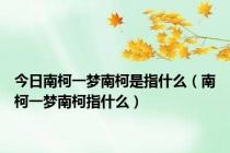 今日南柯一梦南柯是指什么（南柯一梦南柯指什么）