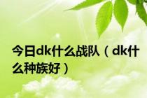 今日dk什么战队（dk什么种族好）