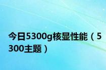 今日5300g核显性能（5300主题）