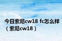 今日索尼cw18 fc怎么样（索尼cw18）