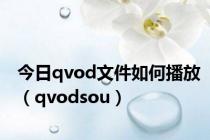 今日qvod文件如何播放（qvodsou）