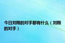 今日刘翔的对手都有什么（刘翔的对手）