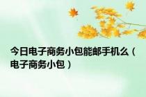 今日电子商务小包能邮手机么（电子商务小包）