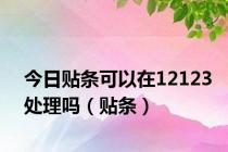 今日贴条可以在12123处理吗（贴条）