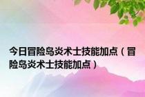 今日冒险岛炎术士技能加点（冒险岛炎术士技能加点）