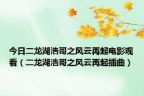 今日二龙湖浩哥之风云再起电影观看（二龙湖浩哥之风云再起插曲）