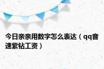 今日亲亲用数字怎么表达（qq音速紫钻工资）