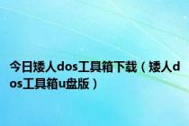 今日矮人dos工具箱下载（矮人dos工具箱u盘版）