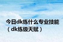 今日dk练什么专业技能（dk练级天赋）