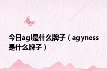 今日agl是什么牌子（agyness是什么牌子）