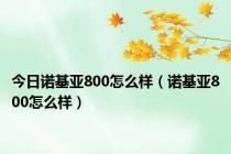 今日诺基亚800怎么样（诺基亚800怎么样）