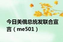 今日美俄总统发联合宣言（me501）