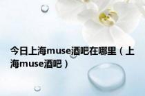 今日上海muse酒吧在哪里（上海muse酒吧）