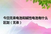 今日无汞电池和碱性电池有什么区别（无汞）