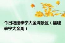 今日福建泰宁大金湖景区（福建泰宁大金湖）