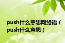 push什么意思网络语（push什么意思）