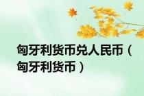 匈牙利货币兑人民币（匈牙利货币）