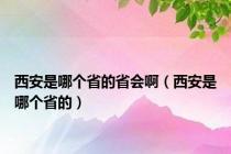 西安是哪个省的省会啊（西安是哪个省的）