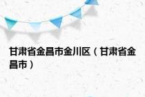 甘肃省金昌市金川区（甘肃省金昌市）