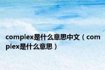 complex是什么意思中文（complex是什么意思）